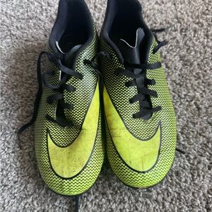 Nike Kids Neon Yellow and Black Soccer Sneakers